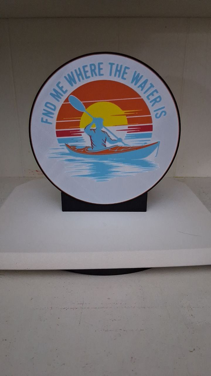 Kayaking Blue LED light box – custom 3D printed – Lit Layer Creations